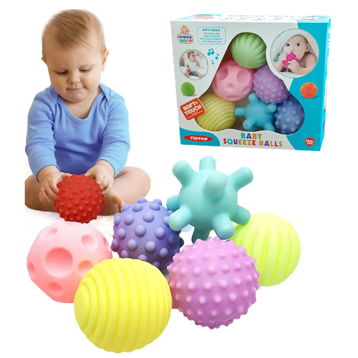 Miniatura 6 de Pelotas Sensoriales Para Bebes Pack X6